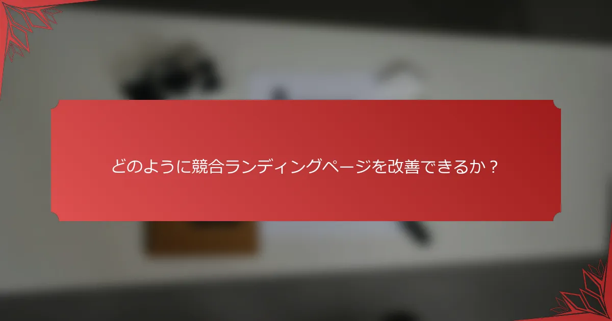 どのように競合ランディングページを改善できるか？