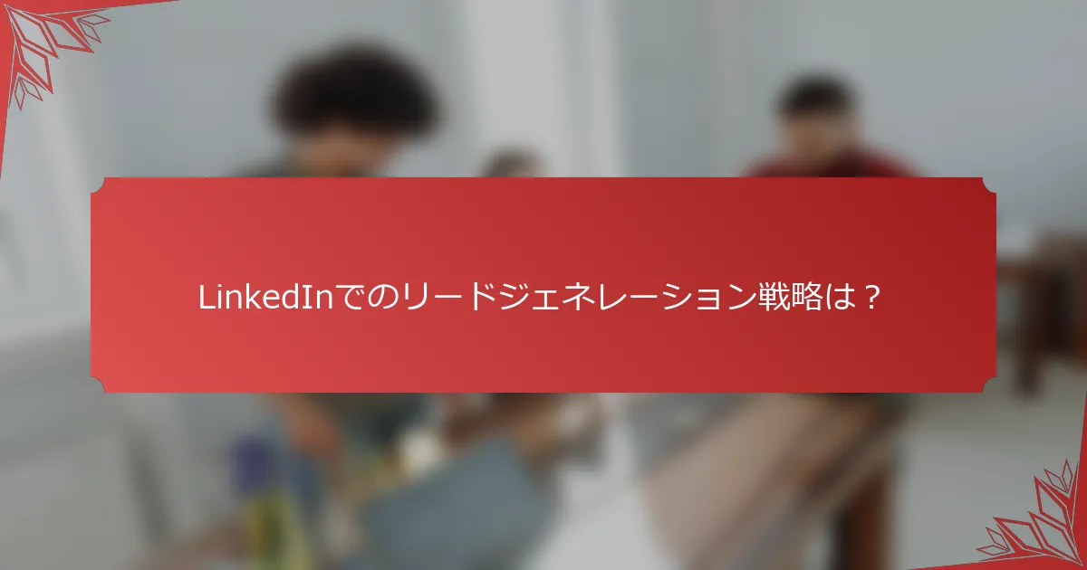 LinkedInでのリードジェネレーション戦略は？