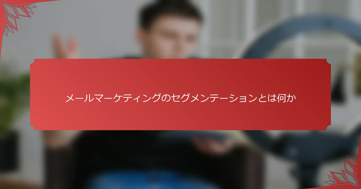 メールマーケティングのセグメンテーションとは何か