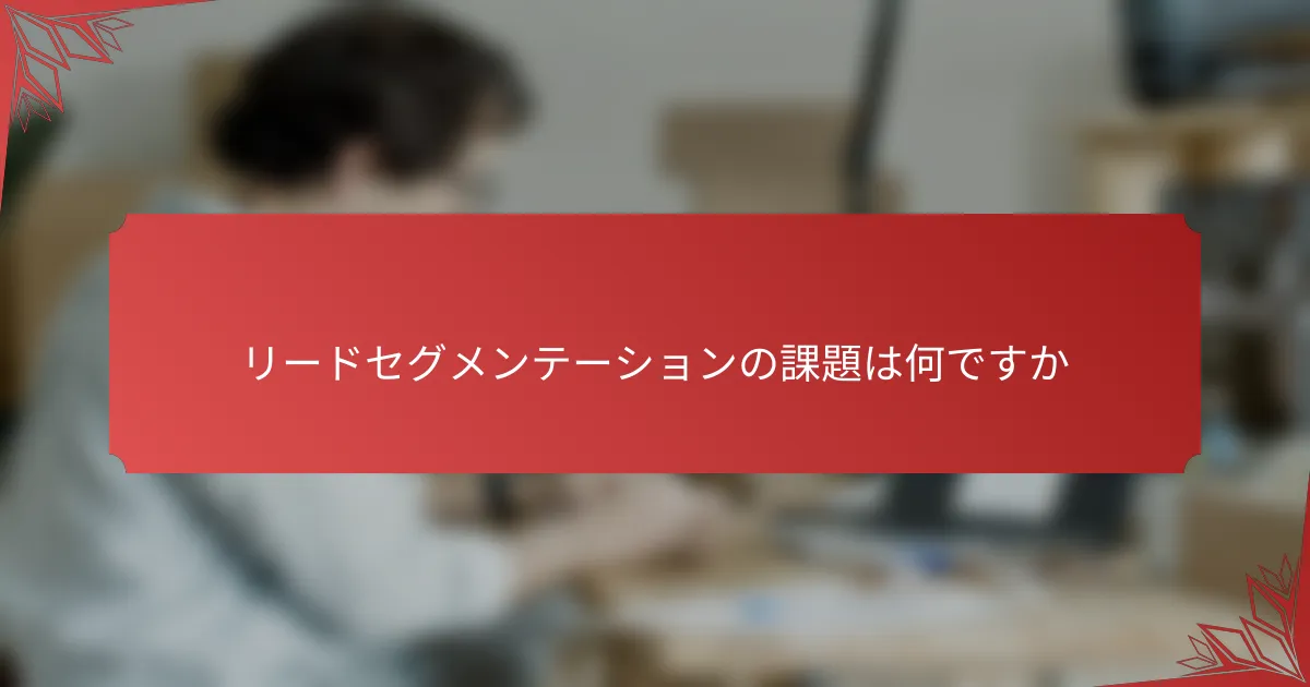 リードセグメンテーションの課題は何ですか