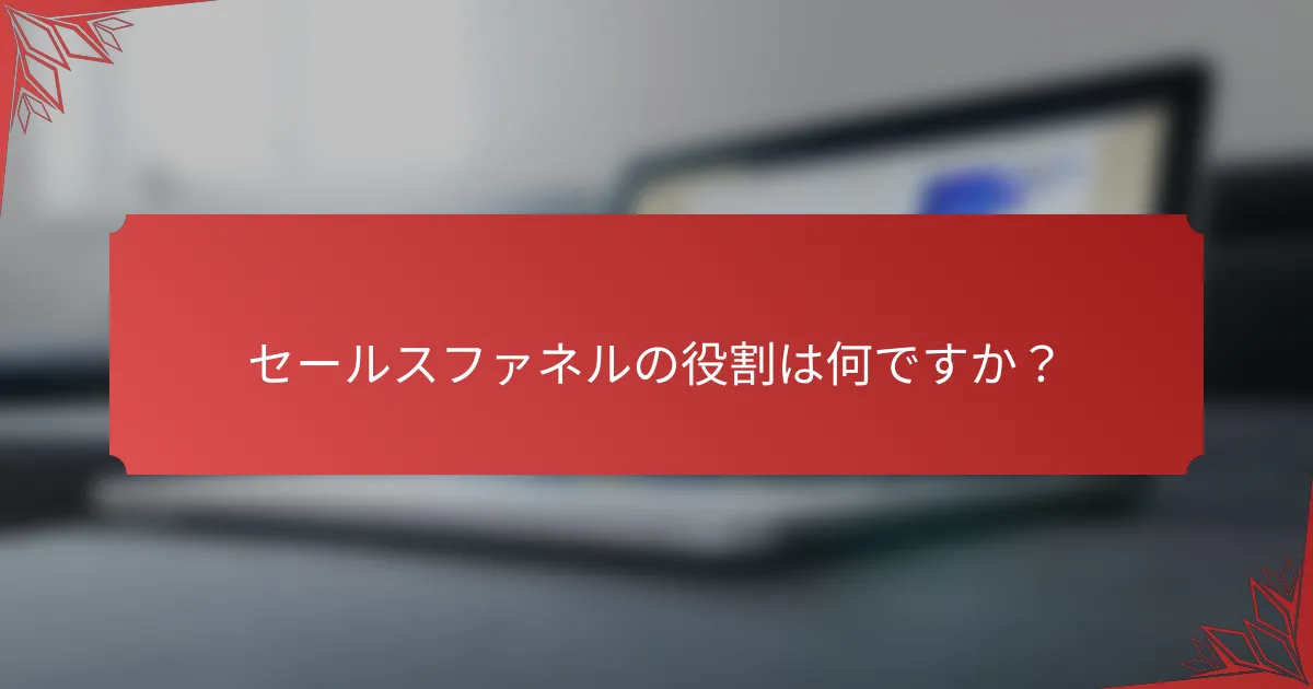 セールスファネルの役割は何ですか？